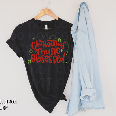 "No Restocks"Christmas Music Obsessed Screen Print Transfers *High Heat* T82