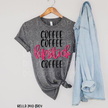 Coffee Lipstick Screen Print Transfers *High Heat* U103