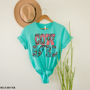 Cowgirl Leopard Bolt Screen Print High Heat Transfer A35