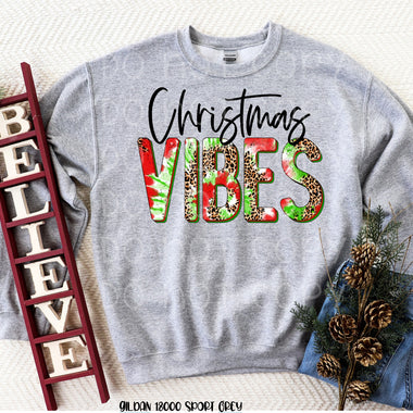 "No Restocks" Christmas Vibes Tie Dye Screen Print High Heat Transfer T65