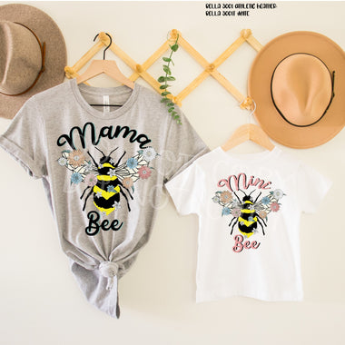 Mama Bee & Mini Bee Screen Print High Heat Transfer