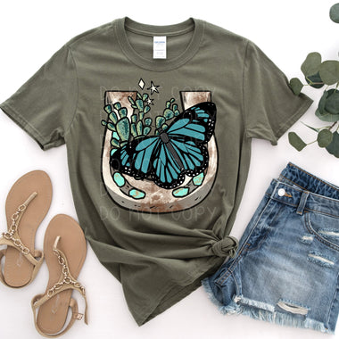 Butterfly Horseshoe Screen Print High Heat Transfer W23