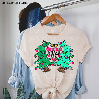 "No Restocks" Christmas Junkie Tree Heart Screen Print Transfers *High Heat* P3