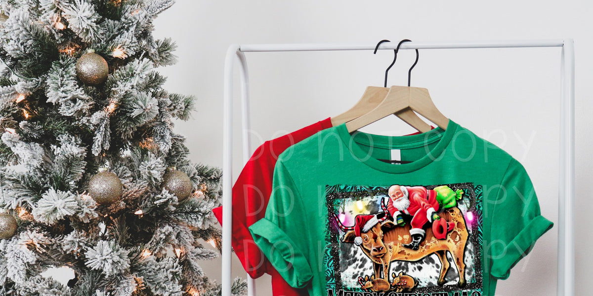 Santa Riding Bull