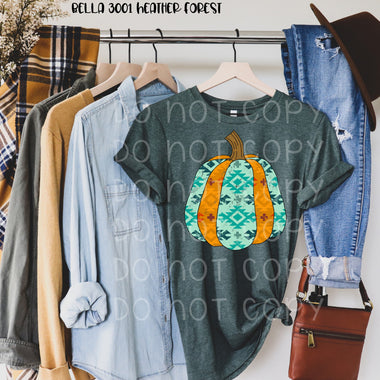 *No Restocks* Turquoise Aztec Pumpkin Screen Print Transfers *High Heat*  B39