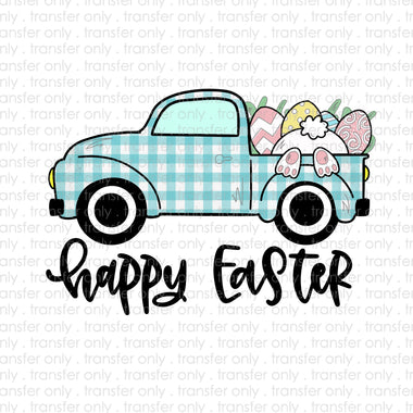 Happy Easter Plaid Truck Sublimation Transfer