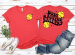 Raising Ballers Softball Front & Back Screen Print High Heat Transfer W32