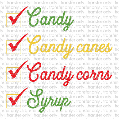 Candy Cane Candy Corn Syrup Sublimation Transfer