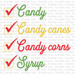 Candy Cane Candy Corn Syrup Sublimation Transfer