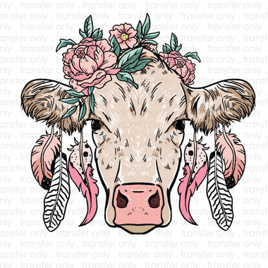 Boho Cow Sublimation Transfer