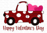 Red Valentines Truck Sublimation Transfer