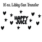 Happy Juice 16 oz. Libby Beer Can Sublimation Transfer Wrap