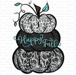 Happy Fall Lace Pumpkin Sublimation Transfer