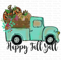Happy Fall pumpkin doodle truck Sublimation Transfer