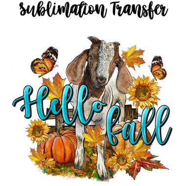 Hello Fall Goat Sublimation Transfer