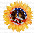 Peace Sunflower Sublimation Transfer