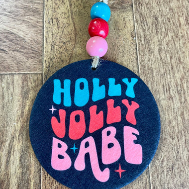 Holly Jolly Babe Circle Car Freshie