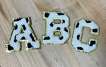 Cow print Gold Glitter Chenille Letters 2.75"