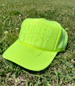 Tanned & Tipsy Neon Yellow Trucker Hat