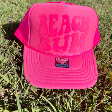 Beach Bum Neon Pink Trucker Hat