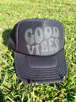 Good Vibes Black Trucker Hat