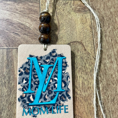 Mom Life Car Freshie with Wood Beads