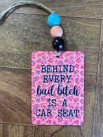 Bad Bitch Car Seat Car Freshie with Wood Beads