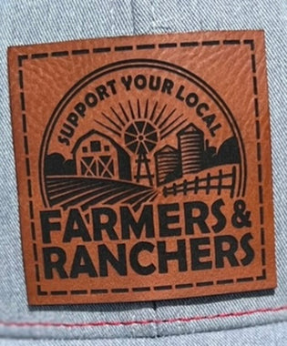 *Hat Press Required* Support Local Farmers & Ranchers Leather Hat Patches