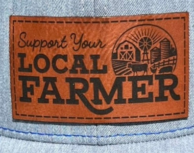 *Hat Press Required* Support Local Farmers Leather Hat Patches