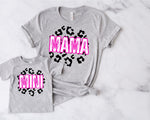 Mama Mini Pink Leopard Screen Print Transfer