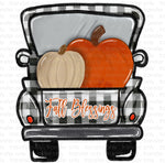 Fall Blessing Plaid Truck Sublimation Transfer