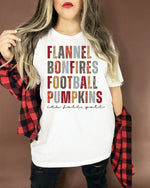 “No restocks” Flannels Bonfires Football Screen Print High Heat Transfer V168