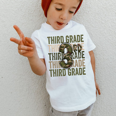 3rd Grade Camo 9”  Screen Print High Heat Transfer A26
