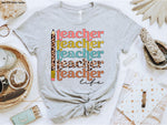 "No restocks" Teacher Stacked Pencil Screen Print High Heat Transfer Q109