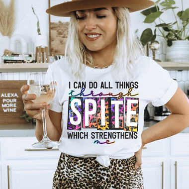 All things through Spite Screen Print High Heat Transfer V108