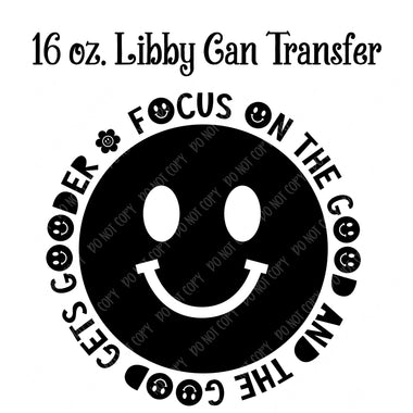 Focus on the Good *Double Sided* 16 oz. Libby Beer Can Sublimation Transfer Wrap