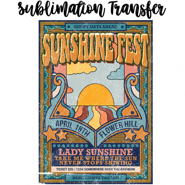 Sunshine Fest Sublimation Transfer