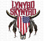 Lynryd Skynrd Bull Skull Flag Sublimation Transfer
