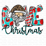 Love Christmas Santa Doodle Sublimation Transfer