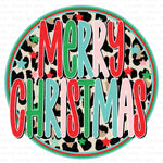 Merry Christmas Leopard Circle Sublimation Transfer