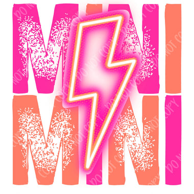 Mini Orange Pink Bolt Sublimation Transfer