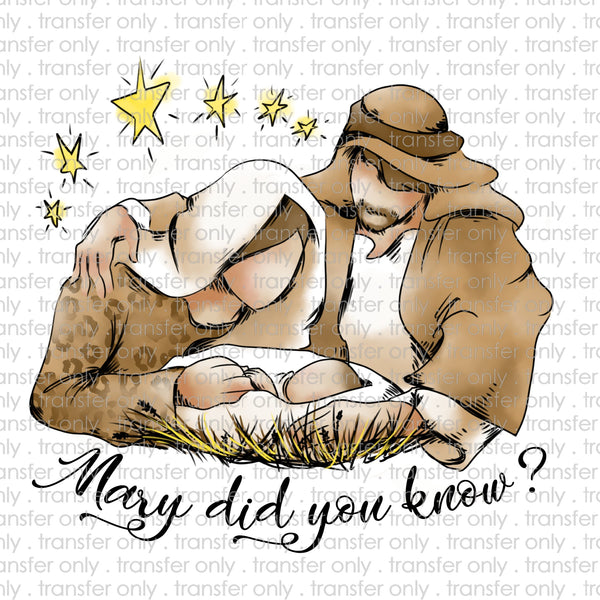 Mary Did You Know? 2 Sublimation Transfer
