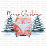 Merry Christmas Bus Sublimation Transfer
