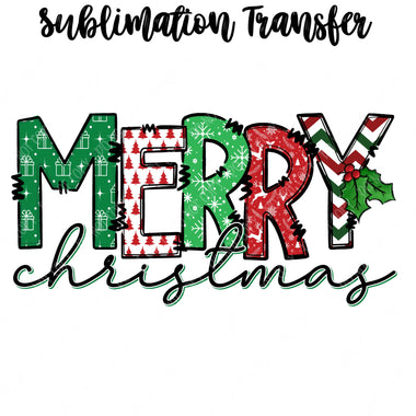 Merry Christmas Sublimation Transfer