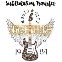 Nashville Guitar Sublimation Transfer