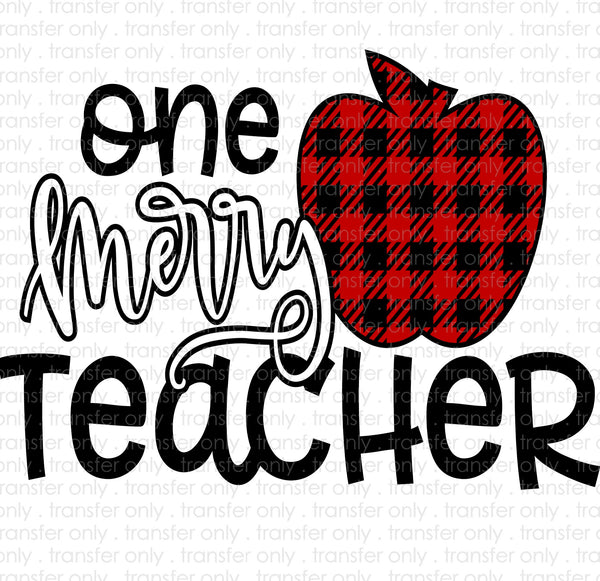 One Merry Teacher Sublimation Transfer