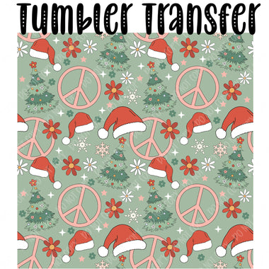 Christmas Peace Skinny Tumbler Seamless Sublimation Transfer