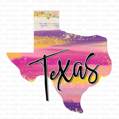 Texas Watercolor Sublimation Transfer
