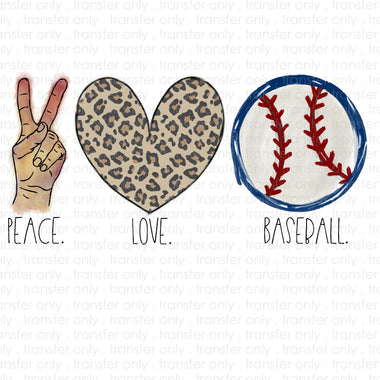 Peace love Baseball Sublimation Transfer
