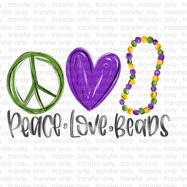 Peace Love Beads Sublimation Transfer